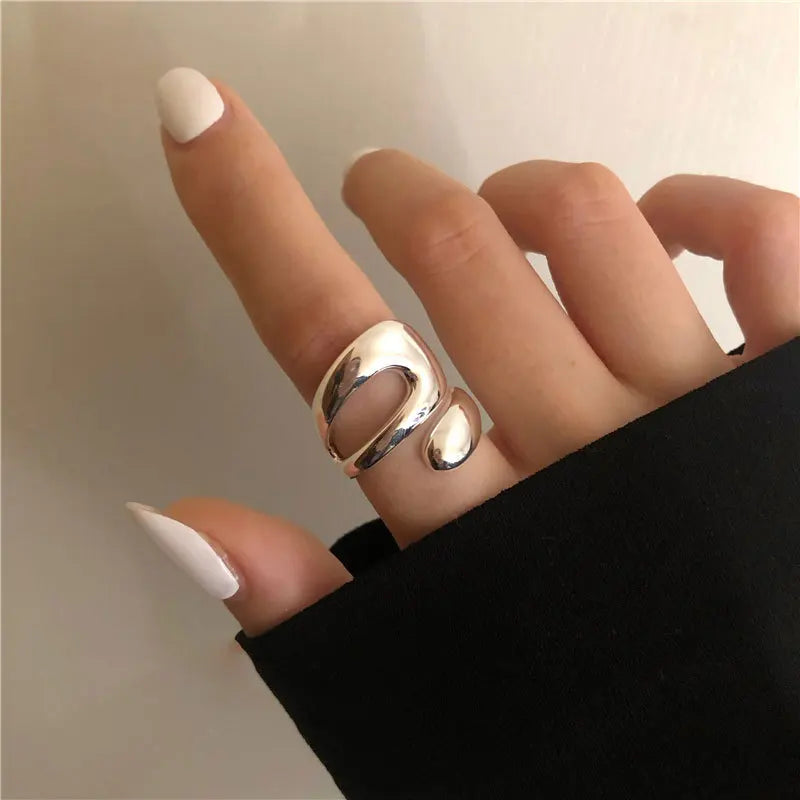 Anelli in Argento Sterling 925, Nuovi Gioielli da Festa, Charm Vintage, Design Geometrico a Doppio Strato, Accessori Regalo, Dropshipping