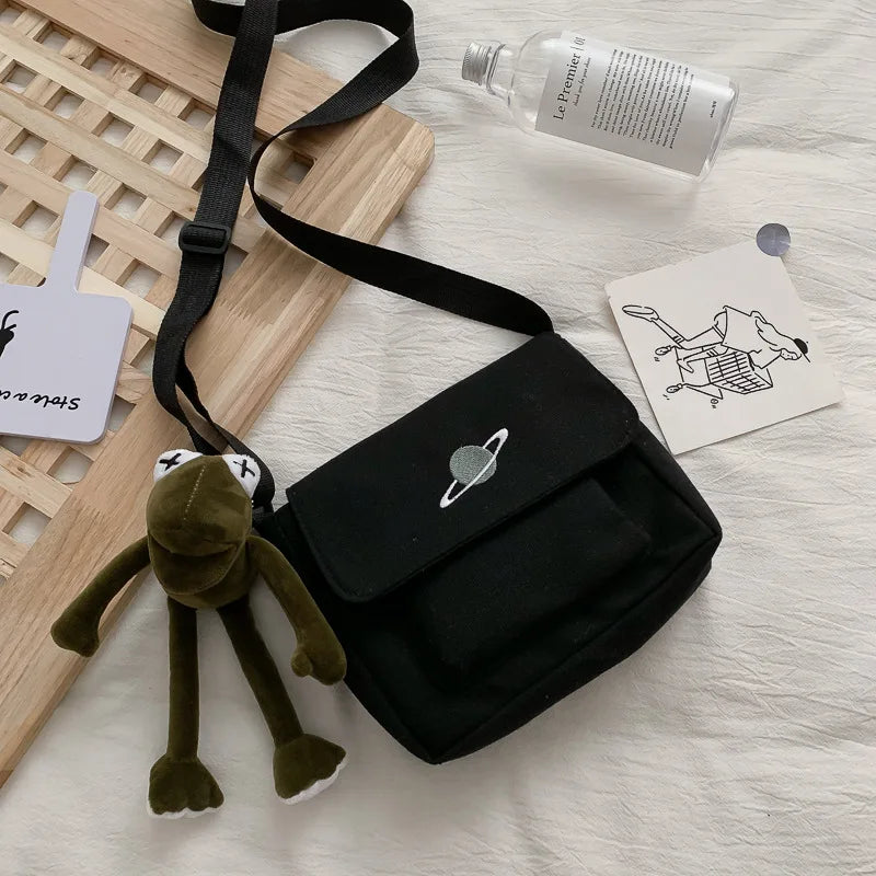 Borsa a tracolla per studenti con collage casual Borsa piccola da donna Borsa a tracolla in tela per donna Borse a tracolla con stampa Bolsas Sac