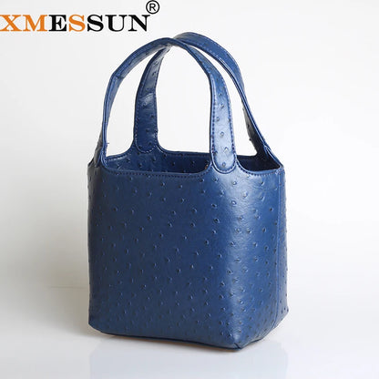XMESSUN Borsa da donna retrò elegante con motivo struzzo da donna Moda retrò 2026 Nuova borsa con manico superiore per le vacanze estive al mare